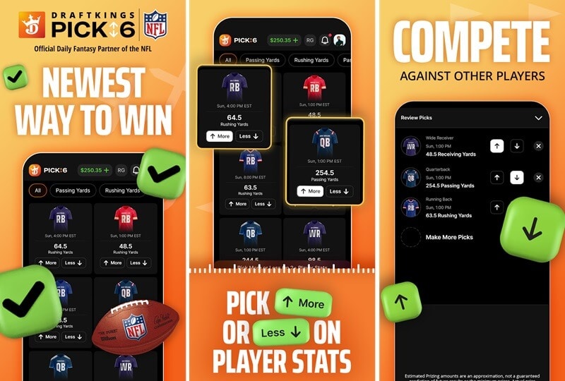 DraftKings Pick6 Fantasy Game