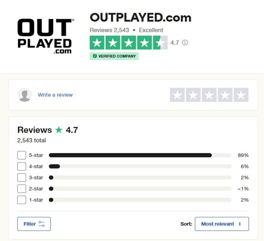 Outplayed Trustpilot